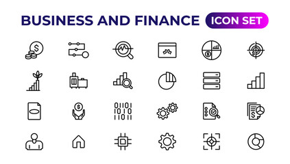 Business and finance icon set. Business and corporation vector icon.Money, investment, teamwork, meeting, partnership, meeting, work success.