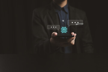 Creating a data set for AI generated to follow human-input instructions, using artificial intelligence technology to help reduce business processes. Artificial intelligence and AI technology concept.