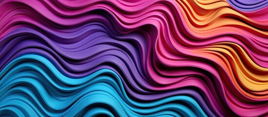 Fototapeta premium A textile and design pattern with a vibrant flat abstract raised and curved design