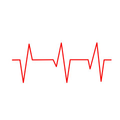 Red heartbeat line icon