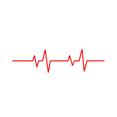 Red heartbeat line icon