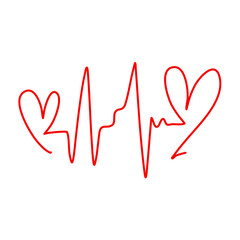 Red heartbeat line icon