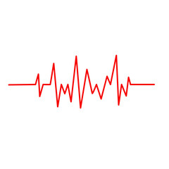 Red heartbeat line icon