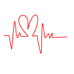 Red heartbeat line icon