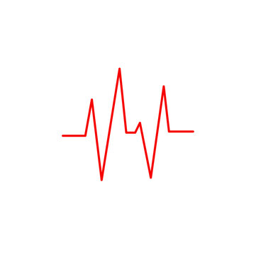 Red heartbeat line icon