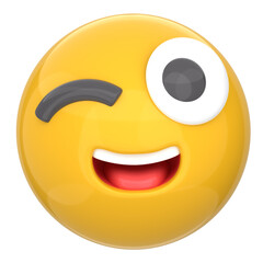 3d icon Winking, 3d illustration, 3d element, 3d rendering.