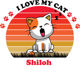 Shiloh Is My Cute Cat, Cat name t-shirt Design