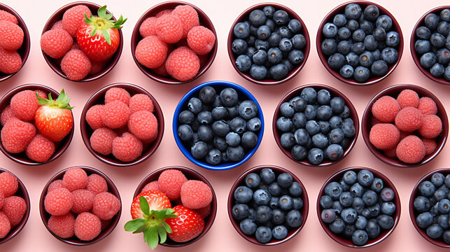 blueberries and raspberries HD 8K wallpaper Stock Photographic Image 