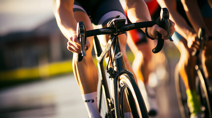person riding a bicycle, Racing cyclists crop of bicycle, sport bicycle