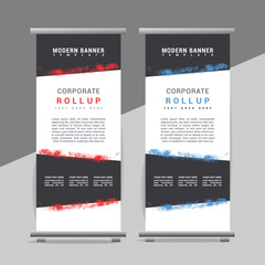 modern great abstract roll up  banner design with creative shapes