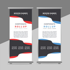 modern great abstract roll up  banner design with creative shapes