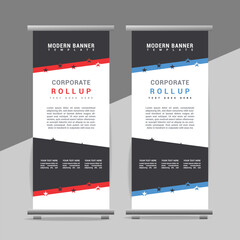 modern great abstract roll up  banner design with creative shapes
