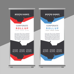 modern great abstract roll up  banner design with creative shapes