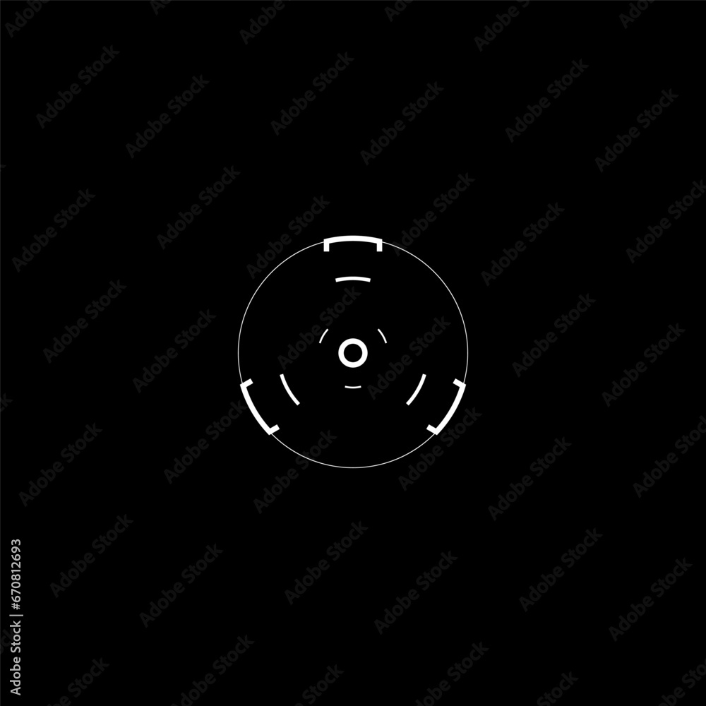 Poster cyberpunk style circle target. futuristic gui circle target, aim, sight, hud reticle, cyberpunk aest