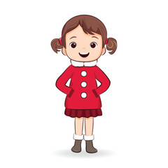 Kid girl wearing in winter costume