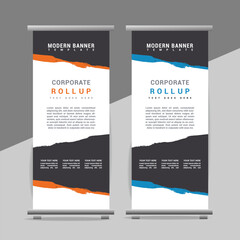 modern great abstract roll up  banner design with creative shapes