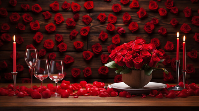 still life with red rose HD 8K wallpaper Stock Photographic Image 