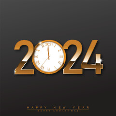 New Year 2024 countdown clock over silver background with fireworks and defocused lights. Vector