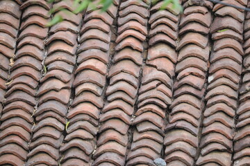 Roof tiles texture background, close up of roof tiles pattern.