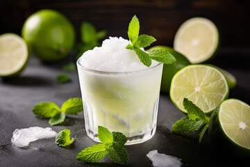 Taste the Tropics: A Vibrant Image of a Lemon and Coconut Fizz Served Over Ice