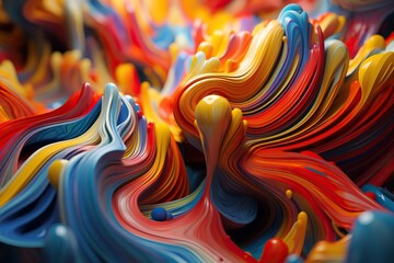 A Mesmerizing 3D Abstract Multicolor Visualization Generative ai