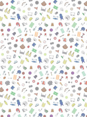 Fototapeta premium スポーツ用品の壁紙イラスト