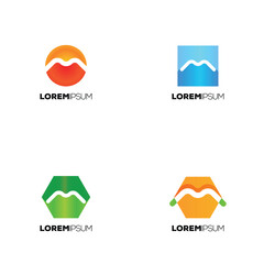 abstract letter m logo set