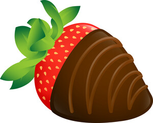 Milk Chocolate Covered Strawberry Side View