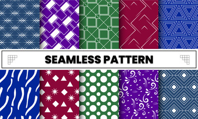Geometric vector seamless patterns collection. Collection of Abstract patterns and swatches. 