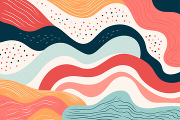 Beautiful wave seamless pattern background. Good for fashion fabrics, children’s clothing, T-shirts, postcards, email header, wallpaper, banner, posters, events, covers, advertising, and more.