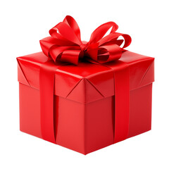 Obraz premium red gift box isolated on white