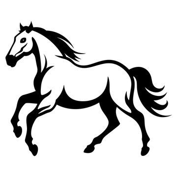 Simple and Modern Icon of Horse in Trendy Flat Isolated on White Background. SVG Vector