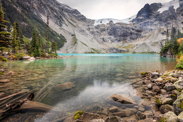 Turquoise lake in the alpine wilderness