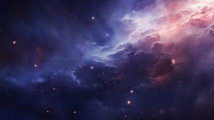 Obraz na płótnie Canvas Abstract Space background panoramic, realistic nebula and shining stars.AI generated