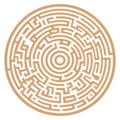 circle maze game for the kids, challenging riddle game, labyrinth for education