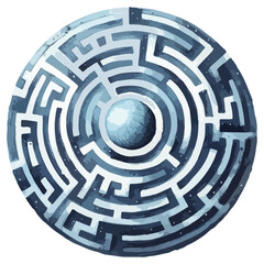 circle maze game for the kids, challenging riddle game, labyrinth for education
