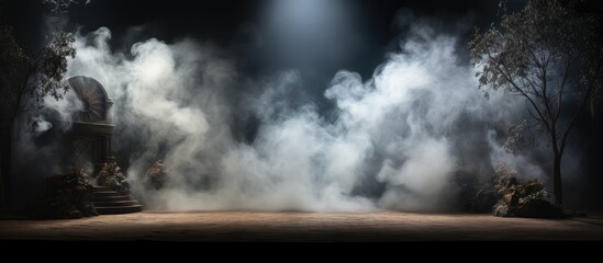 Actorless scene with lighting and fog