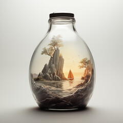 Mysterious island bottle