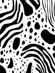 Lines dots shapes floral silhouette seamless pattern background. Good for fashion fabrics, children’s clothing, email header, wallpaper, banner, posters, events, covers, and more.