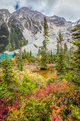 Colorful Autumn Foliage at Joffre Lakes Provincial Park in British Columbia, Canada