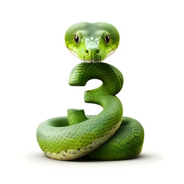 green snake isolated