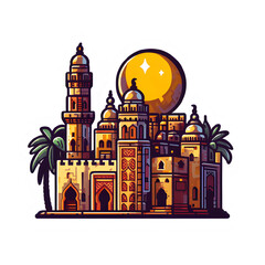 Arabic building architecture sticker, marrakech sticker