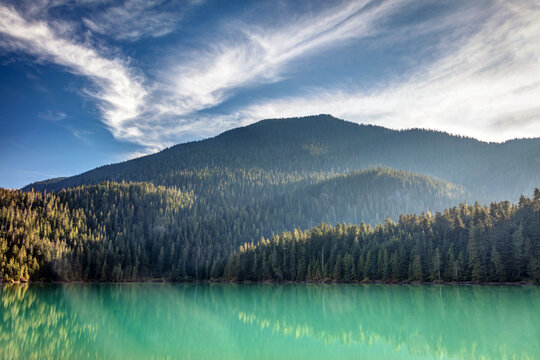 A pure moment of tranquility at Cheakamus Lake in Whistler, BC
