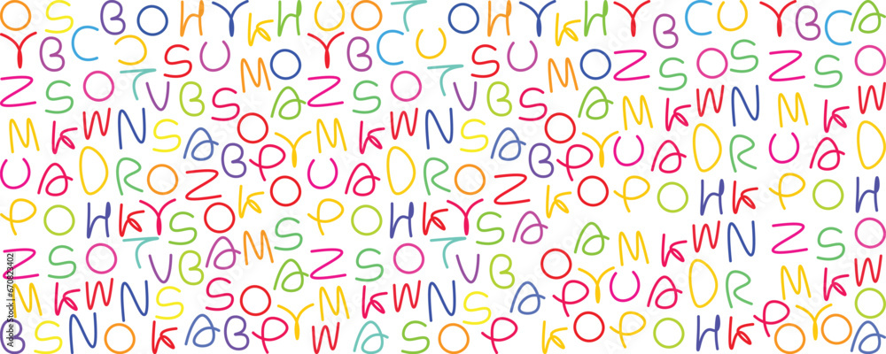 Poster abstract alphabet pattern seamless vector background. collection of vector letter, alphabet backgrou