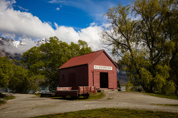 The Red Wharf Shed at Glenorchy, New Zealand