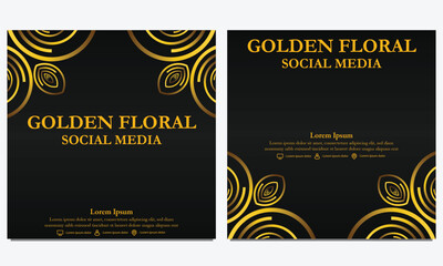 luxury floral social media template. suitable for social media post, web banner, cover and card