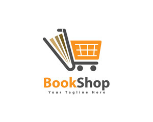 shopping cart book logo icon symbol design template illustration inspiration