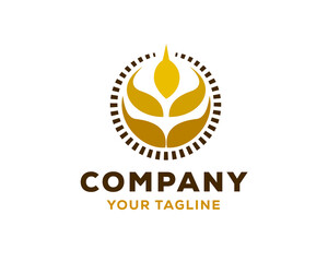 abstract circle wheat logo icon symbol design template illustration inspiration