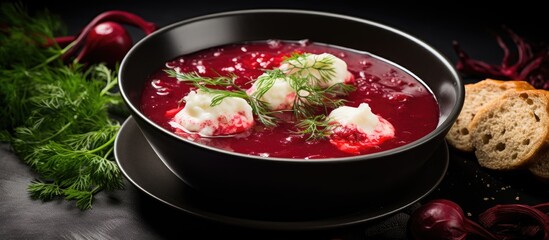 Christmas borscht with dumplings