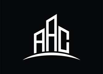 Letter AAC building vector monogram logo design template. Building Shape AAC logo.